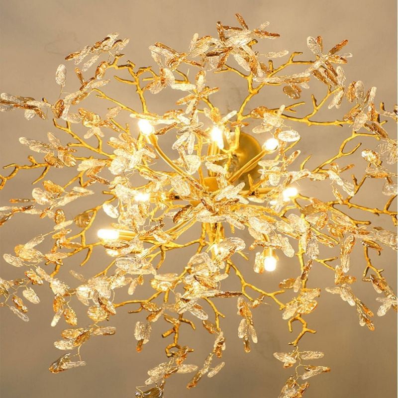 Idyllic Glass Leaves Chandelier