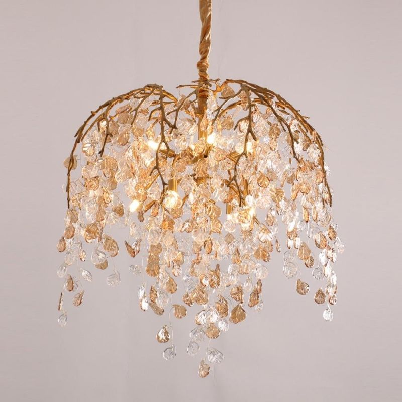 Idyllic Glass Leaves Chandelier