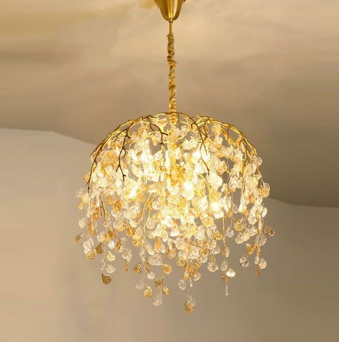 Idyllic Glass Leaves Chandelier