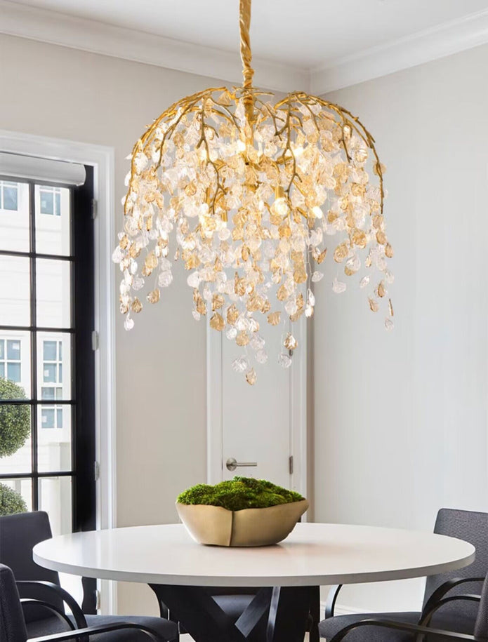 Idyllic Glass Leaves Chandelier
