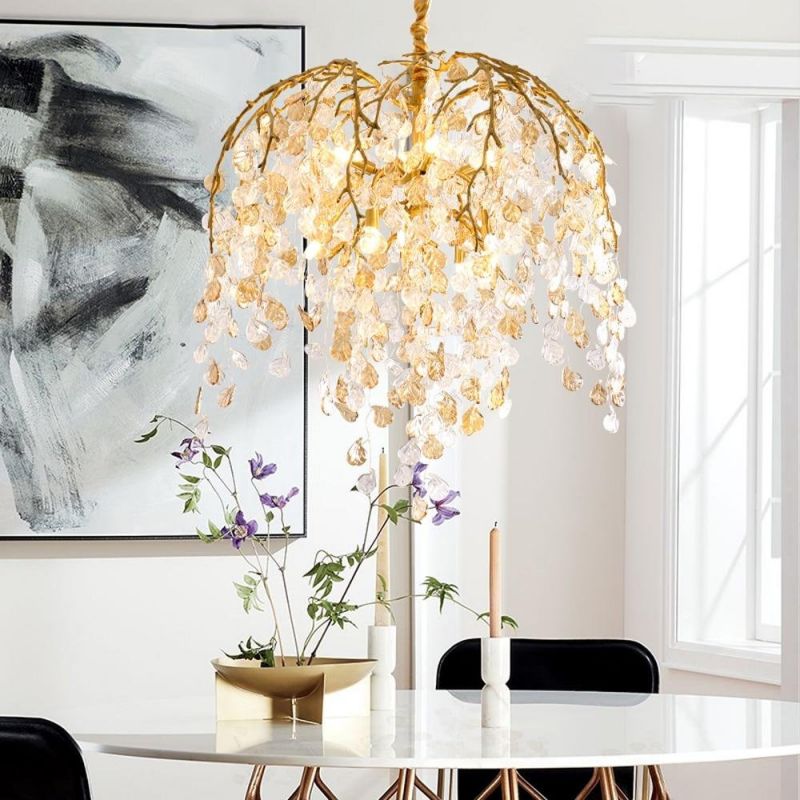 Idyllic Glass Leaves Chandelier