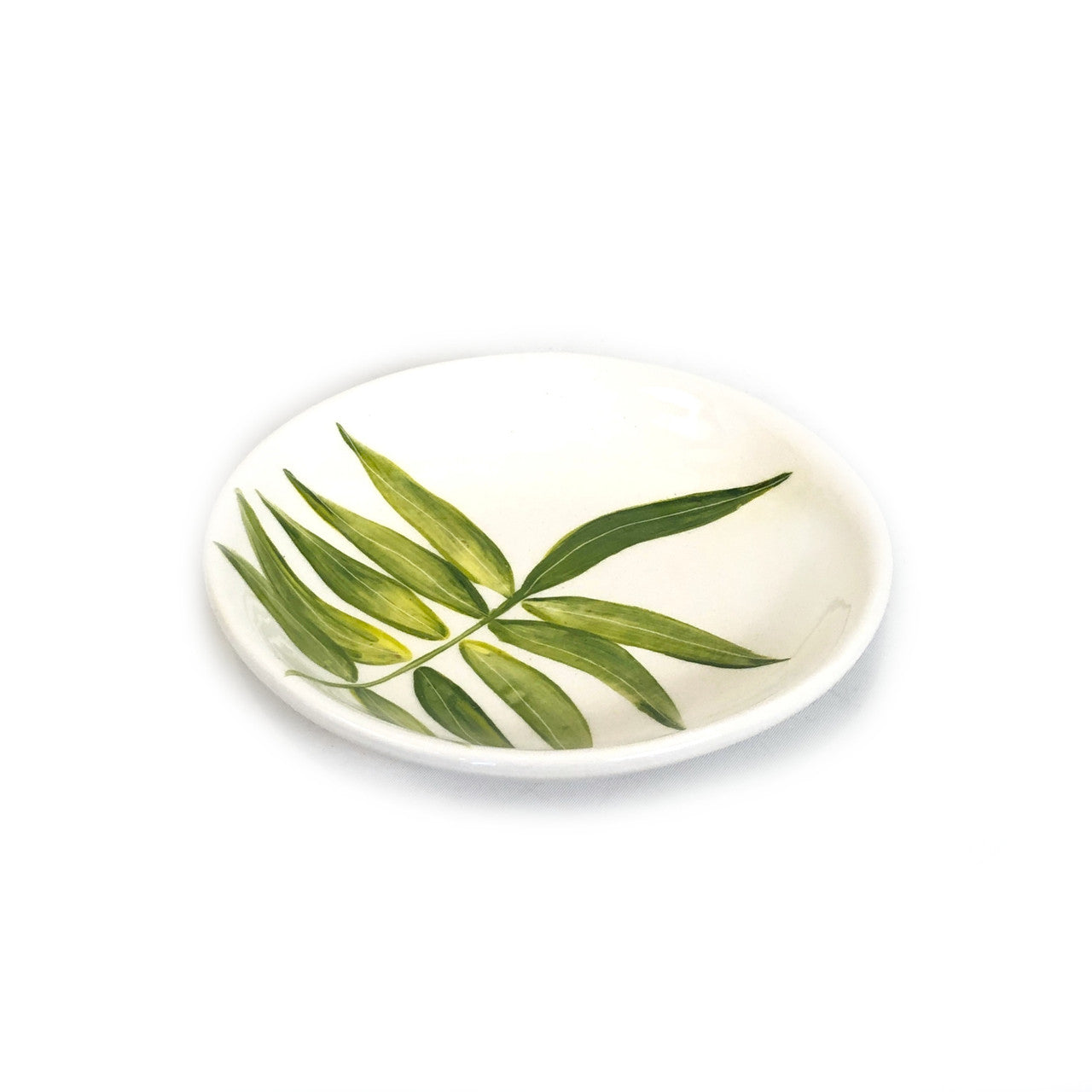 Floating Leaves Dessert Plate - Green