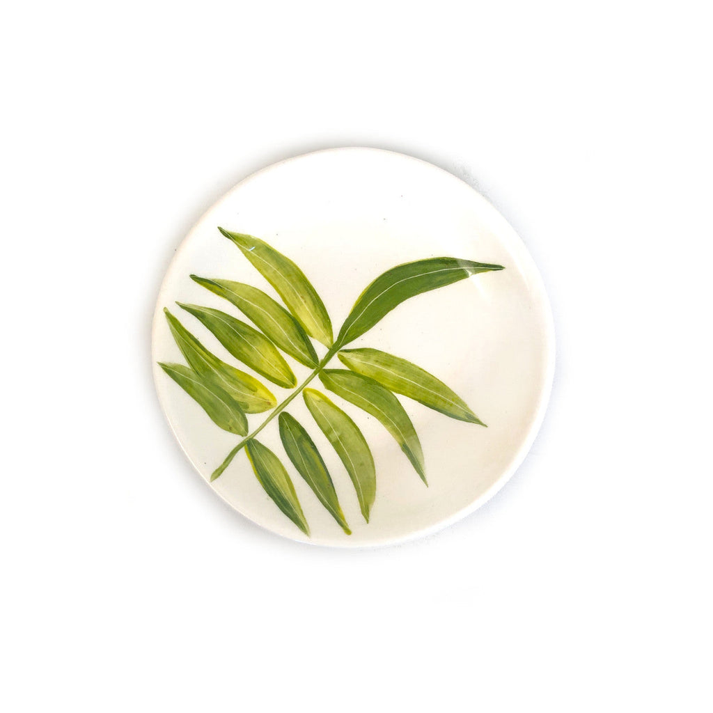 Floating Leaves Dessert Plate - Green
