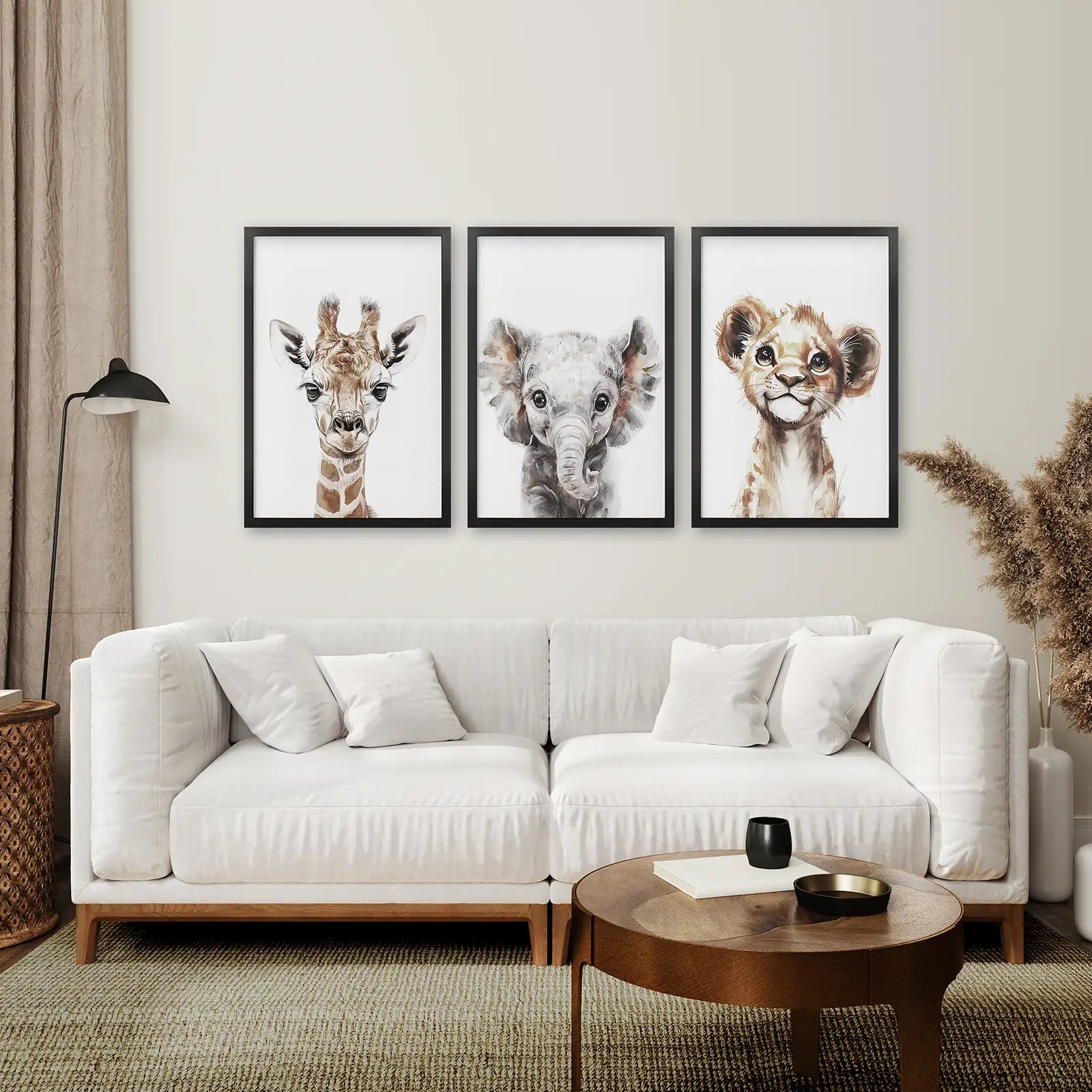 Watercolor Jungle Nursery Wall Art Set