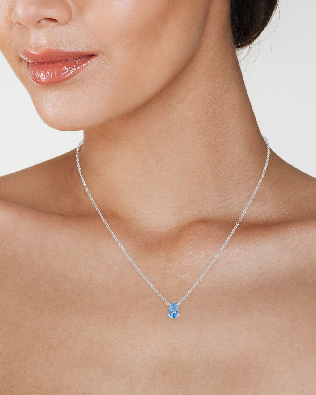 Pear CZ Pendant Necklace