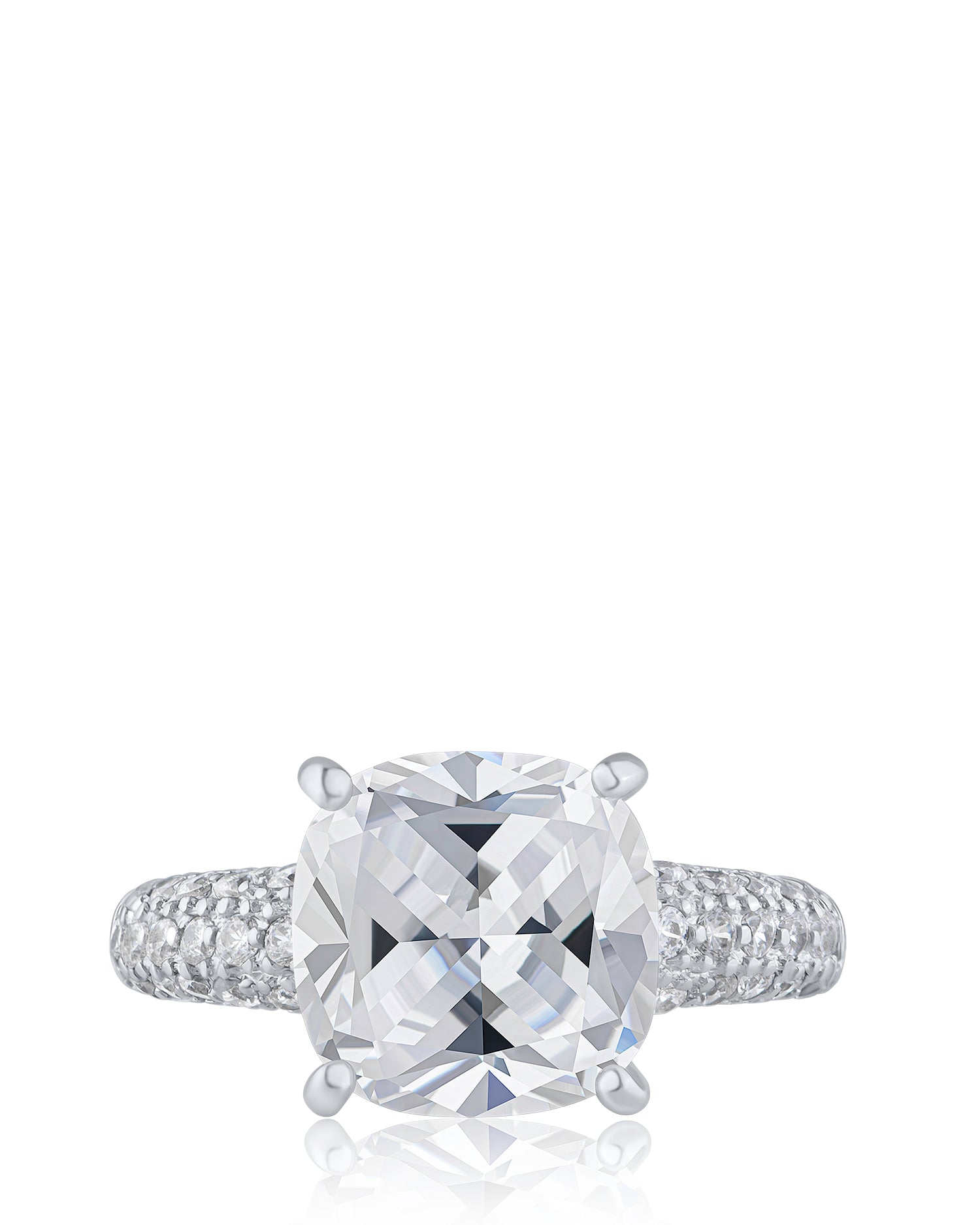 Cushion-Cut CZ Ring