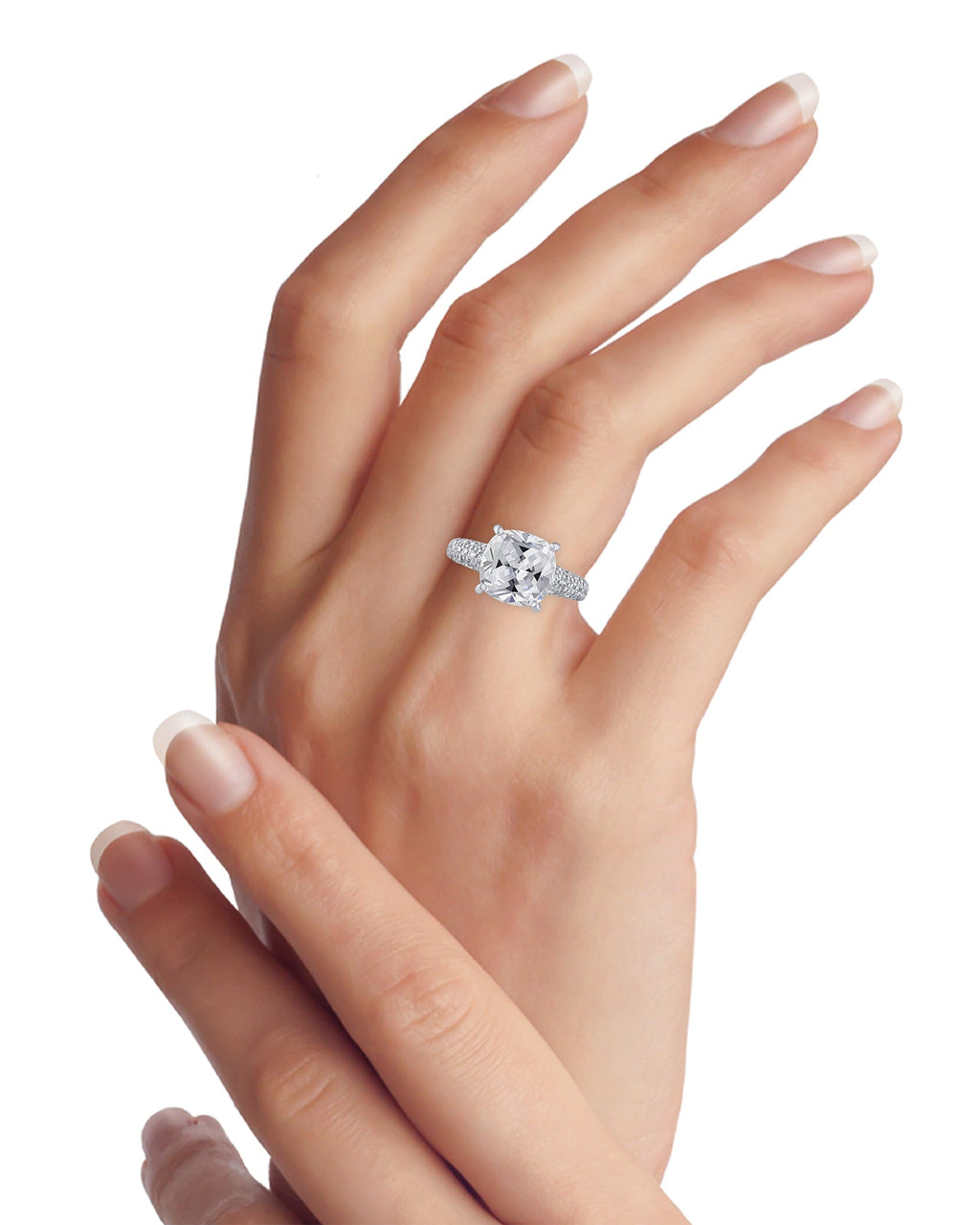 Cushion-Cut CZ Ring
