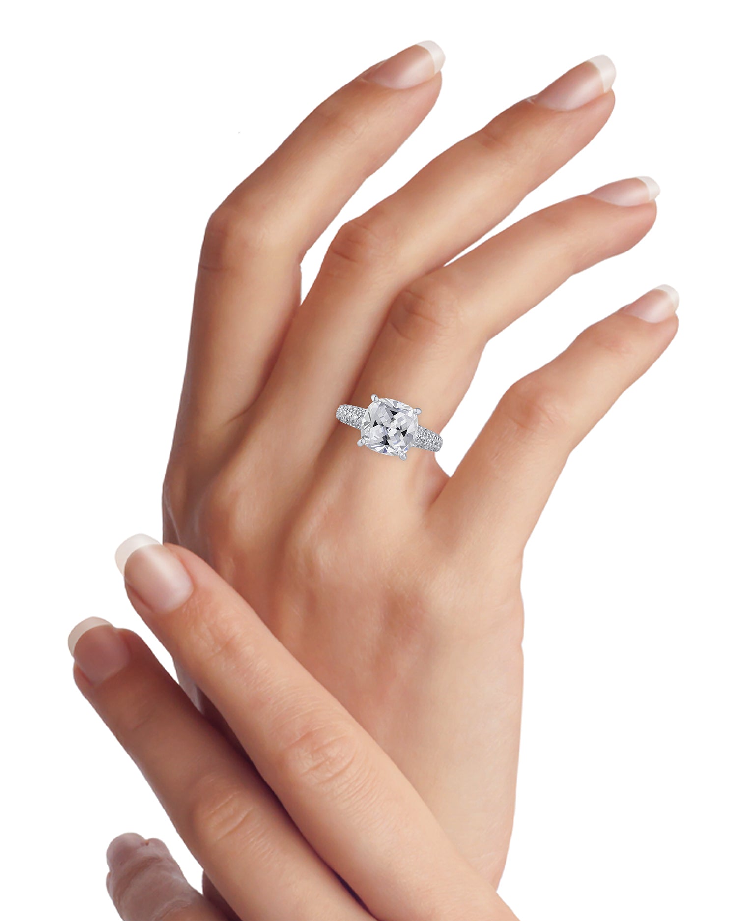 Cushion-Cut CZ Ring