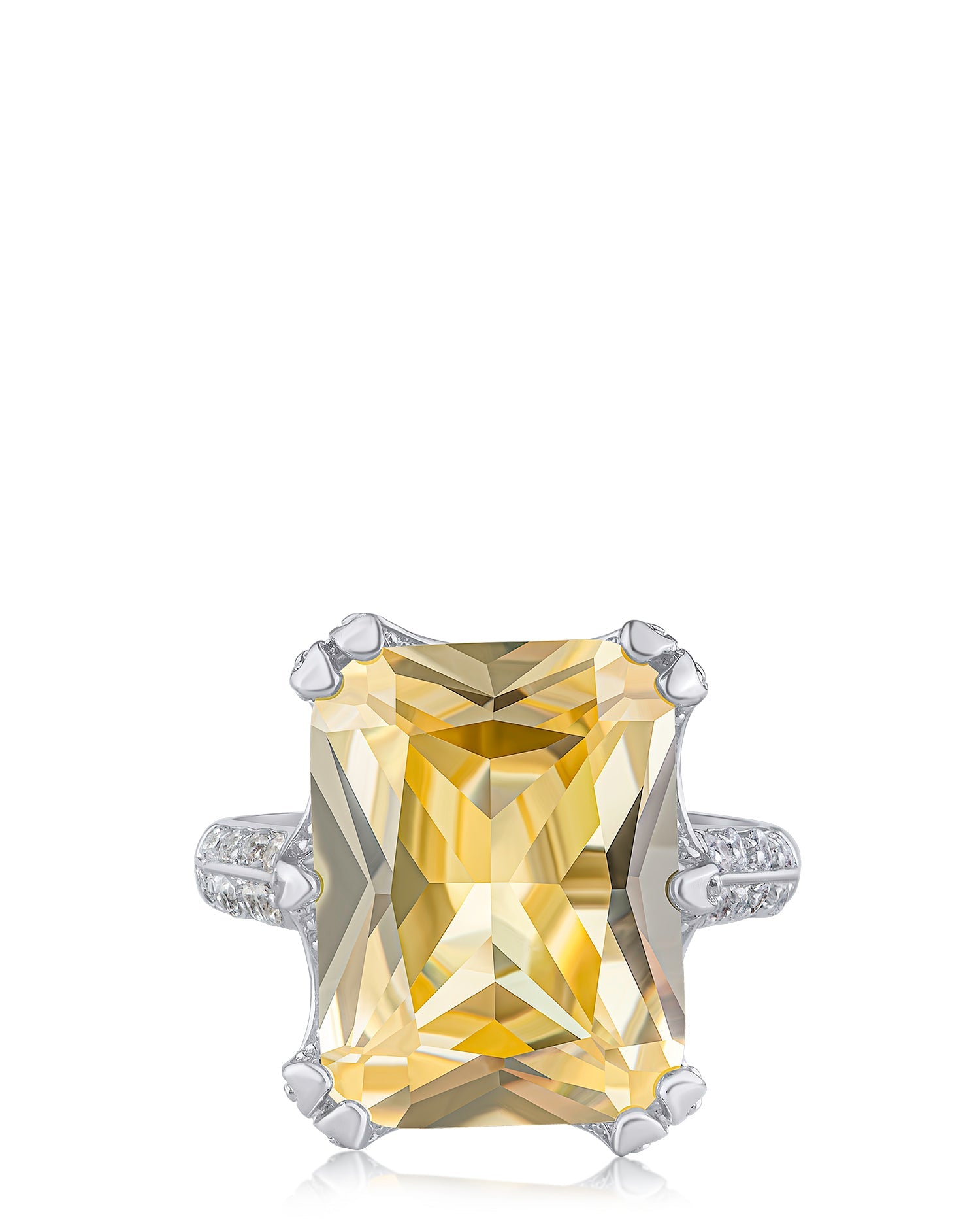 Canary Yellow Radiant-Cut Statement Ring