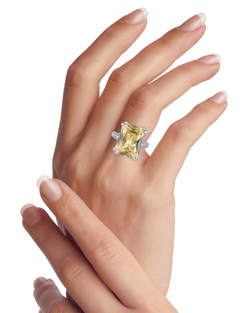 Canary Yellow Radiant-Cut Statement Ring