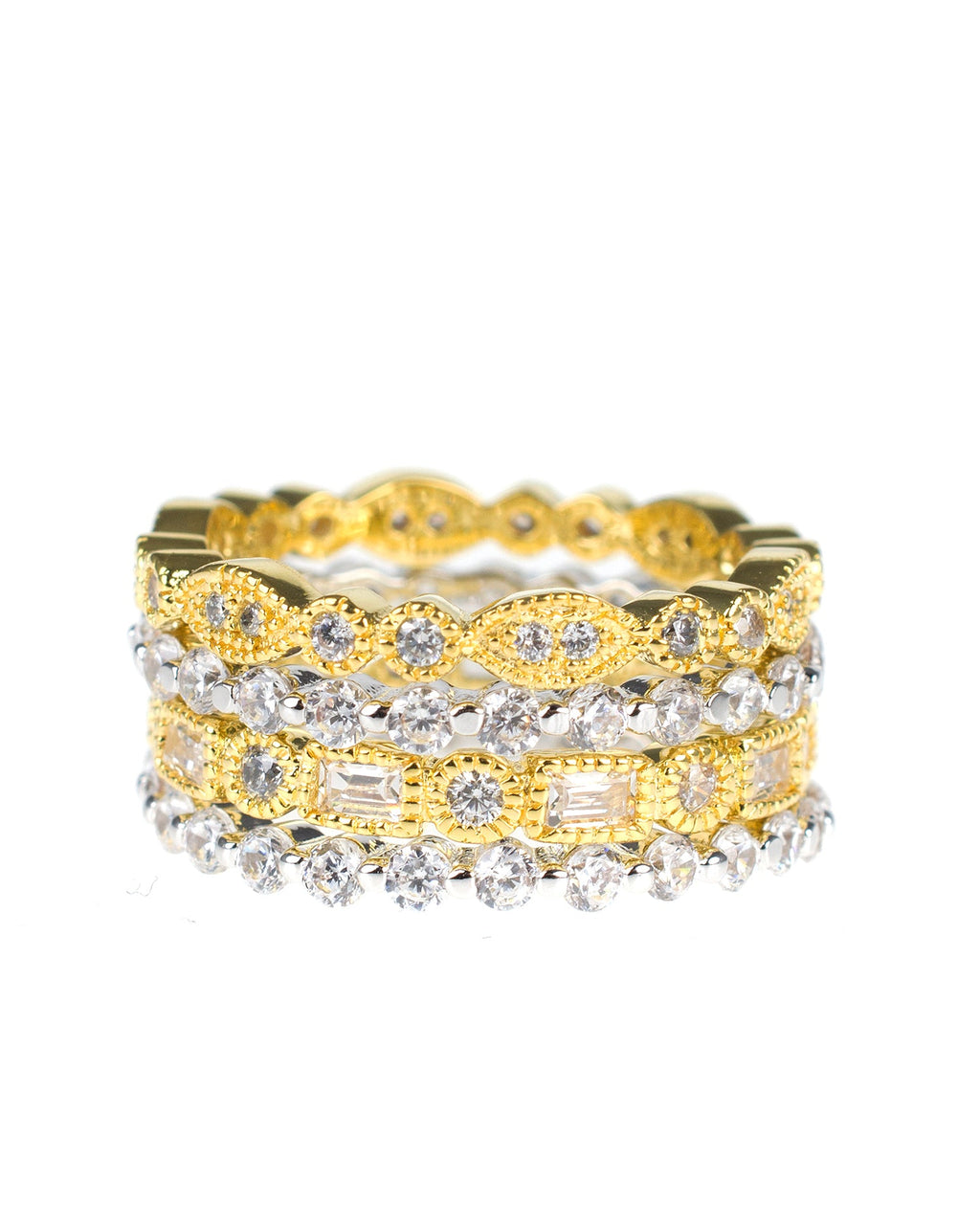 Mixed Metal Four Stack Ring