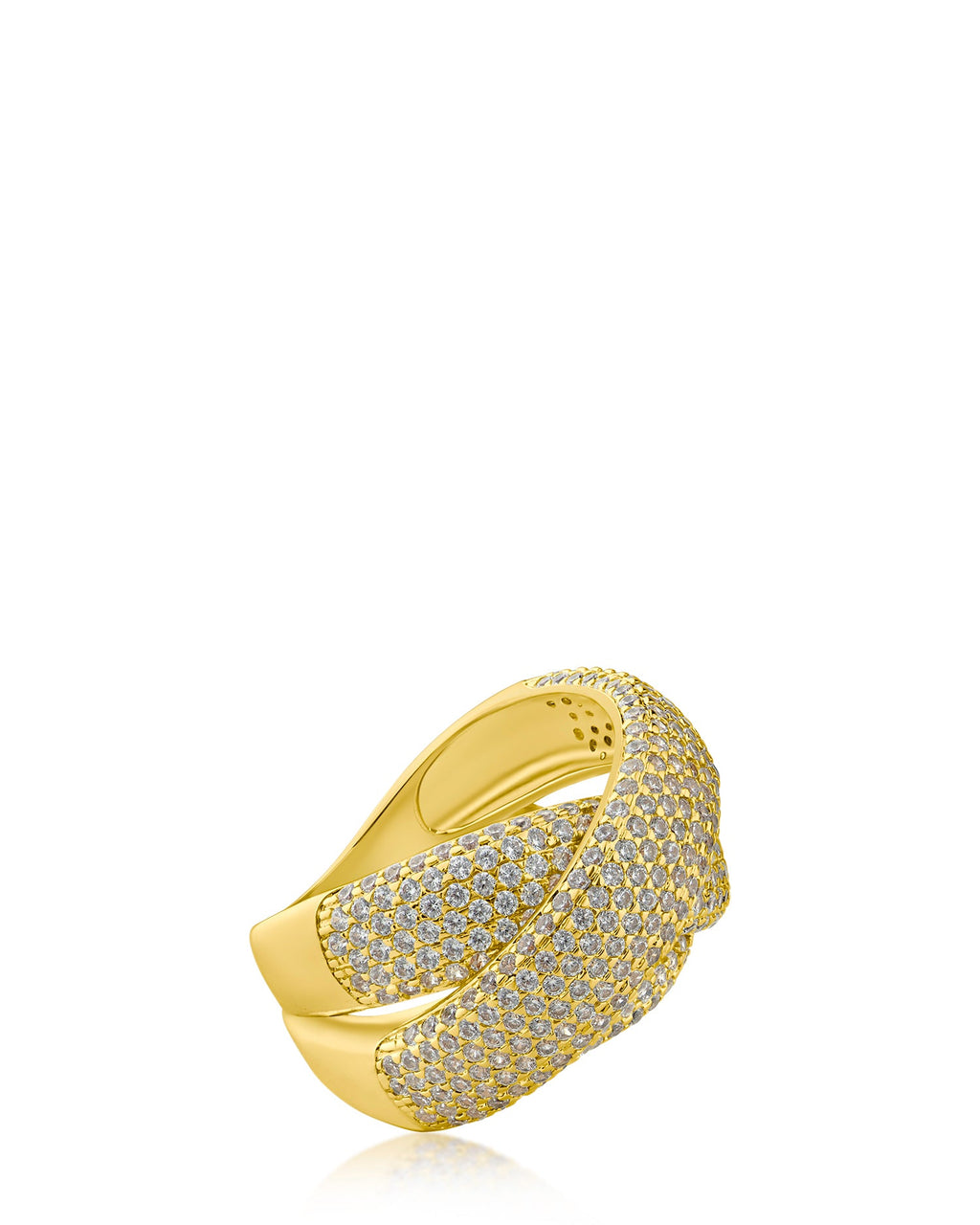Pave CZ Triple Crossover Ring