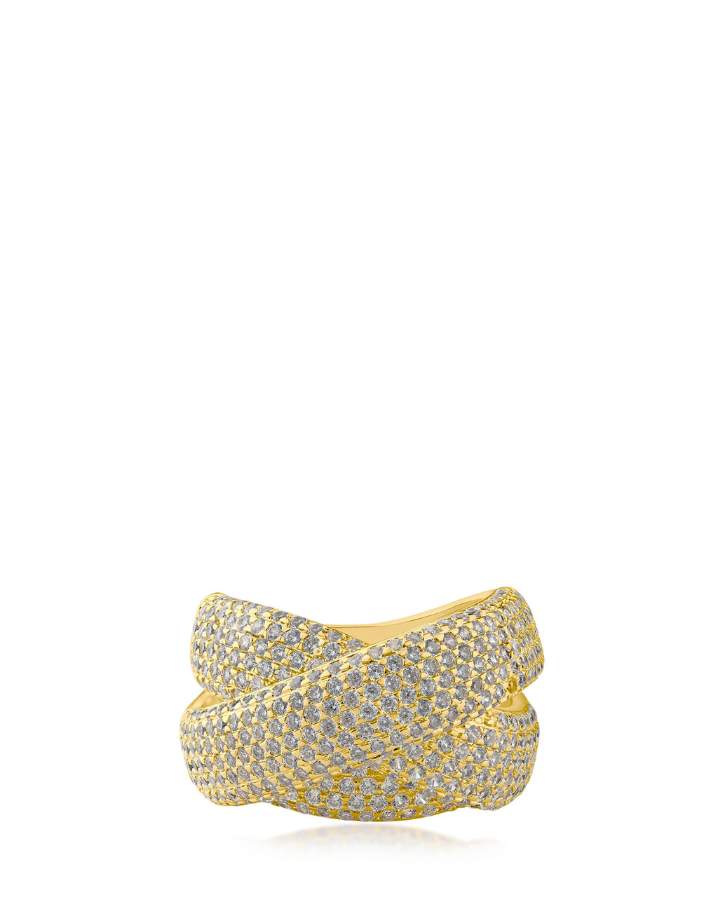 Pave CZ Triple Crossover Ring