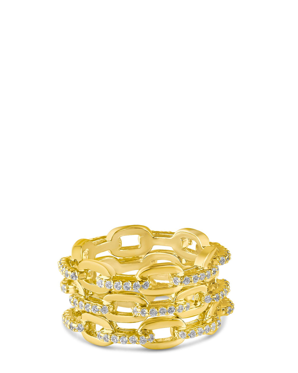 Pavé Chain Stacked Ring