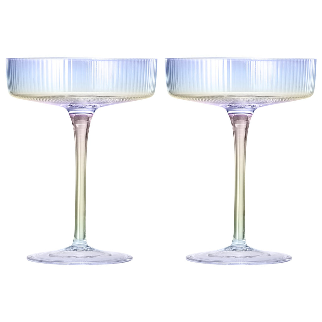 Como Ribbed Coupe Cocktail Glassware, Set of 2