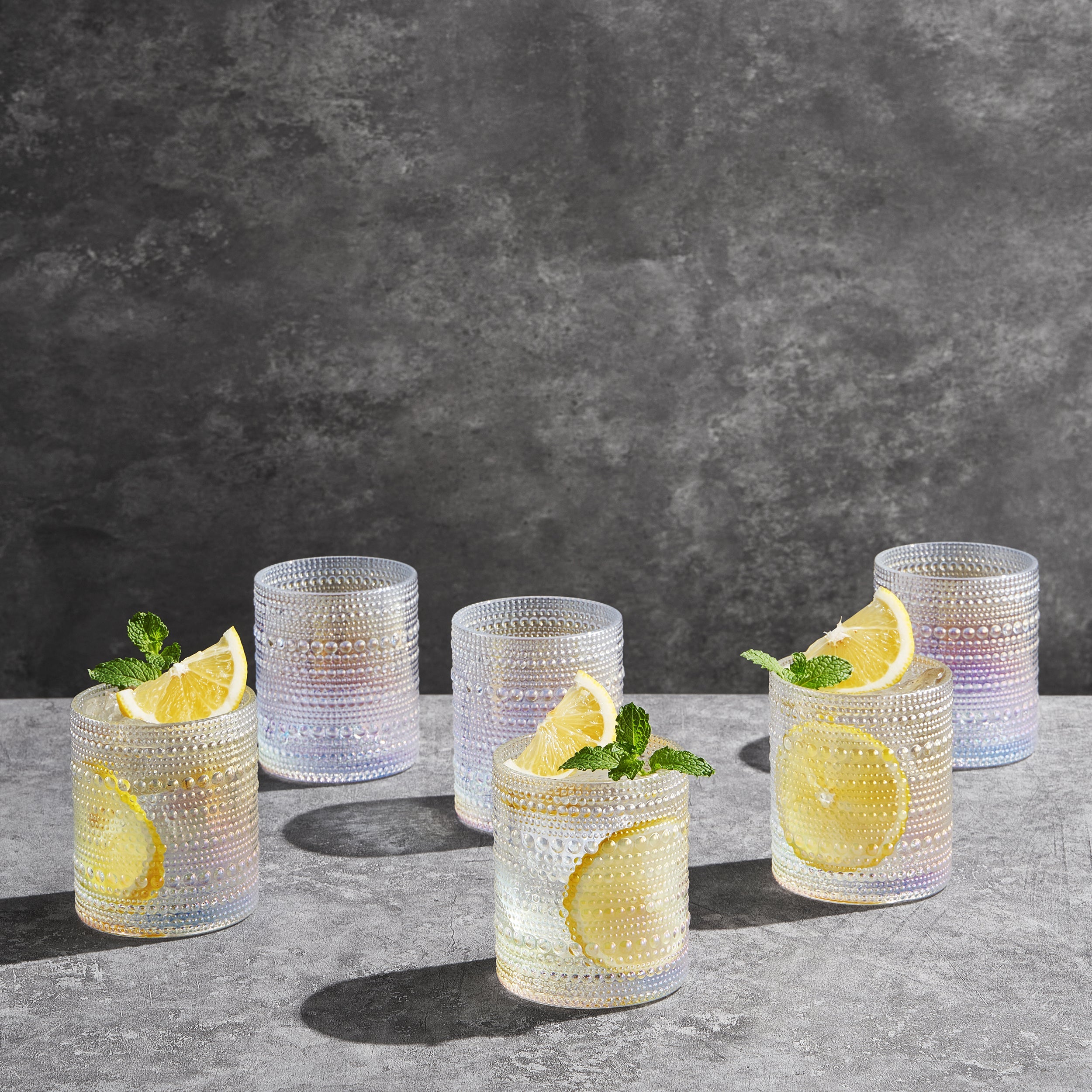 Classica Hobnail Lowball Glassware, Set of 6