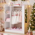 Kids Dress Up Storage with Mirror and Hanging Rack - Pink