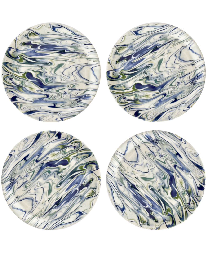 Marbled Ocean Dinner Plate - Set of 4