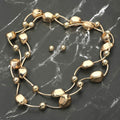 Metal Pebble Link Wrappable Long Necklace