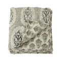Fleur Linen & Cotton Block Print Quilted Coverlet