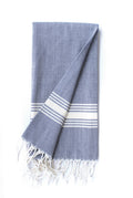 Le Boulou Turkish Towel — Navy & White