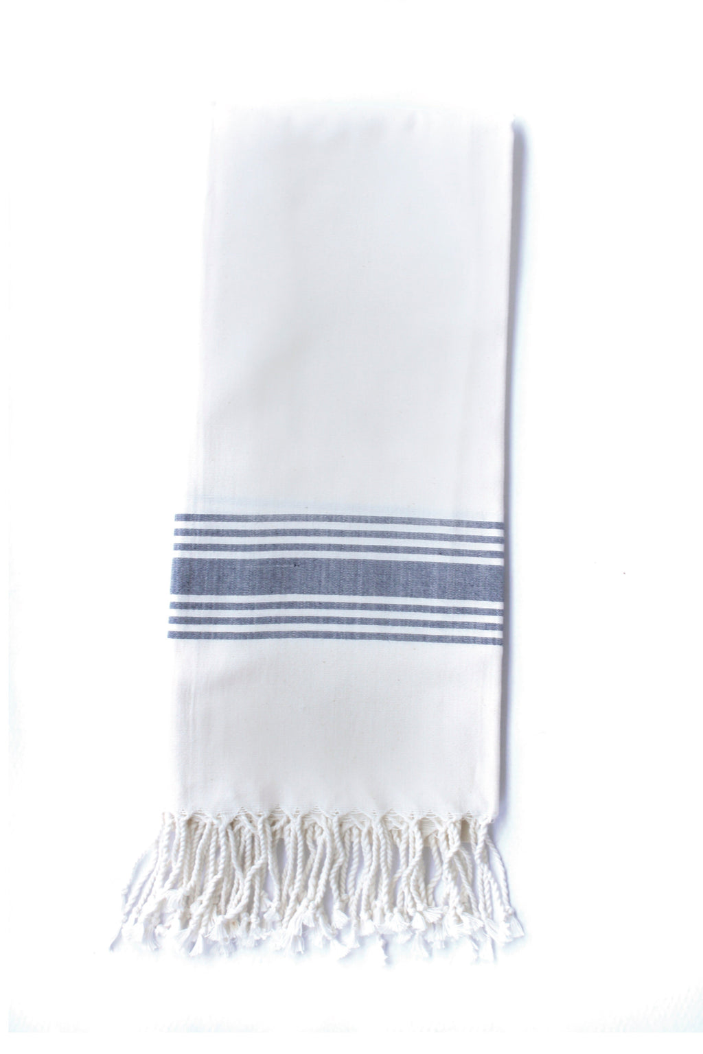 Le Boulou Turkish Towel — White & Navy