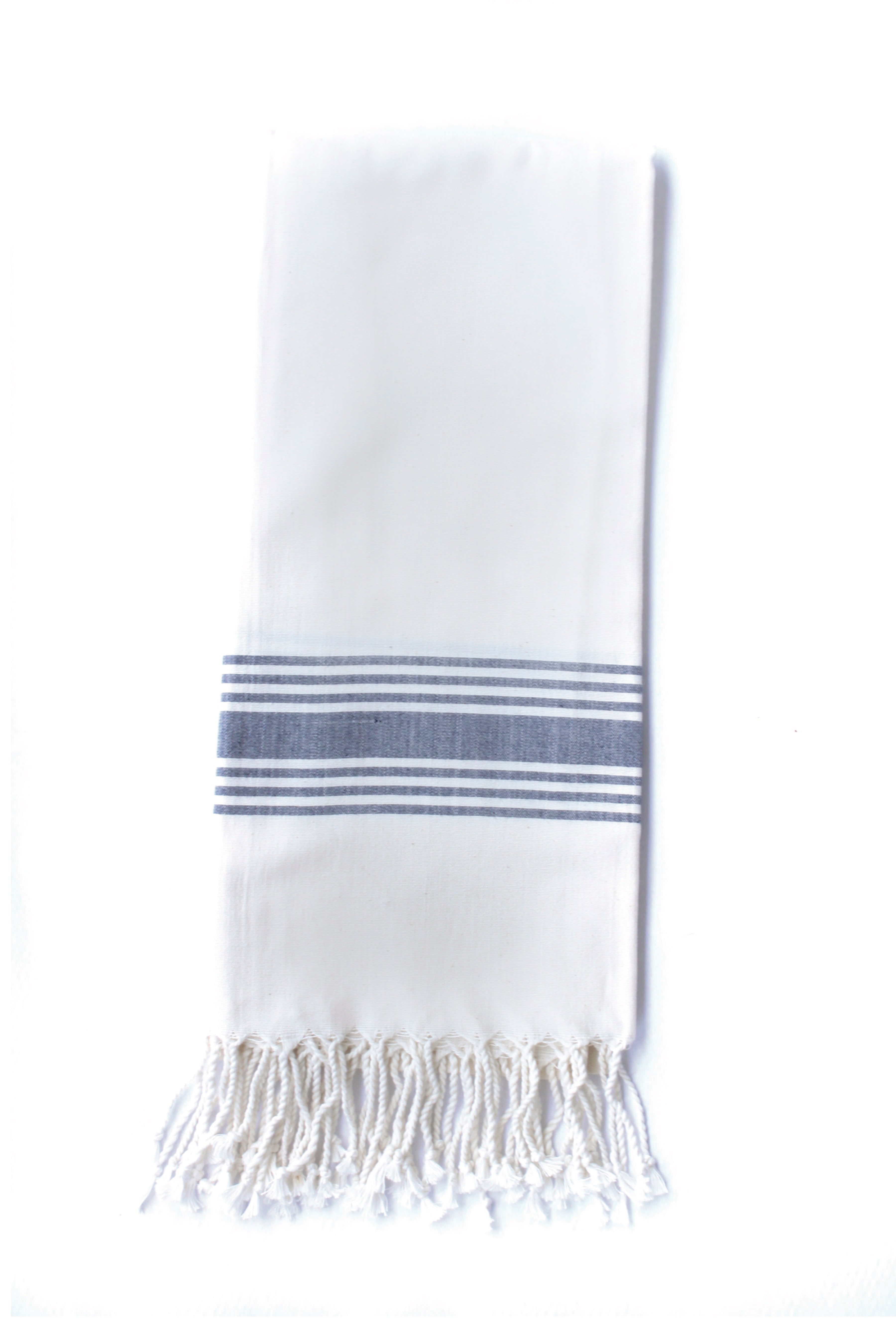 Le Boulou Turkish Towel — White & Navy