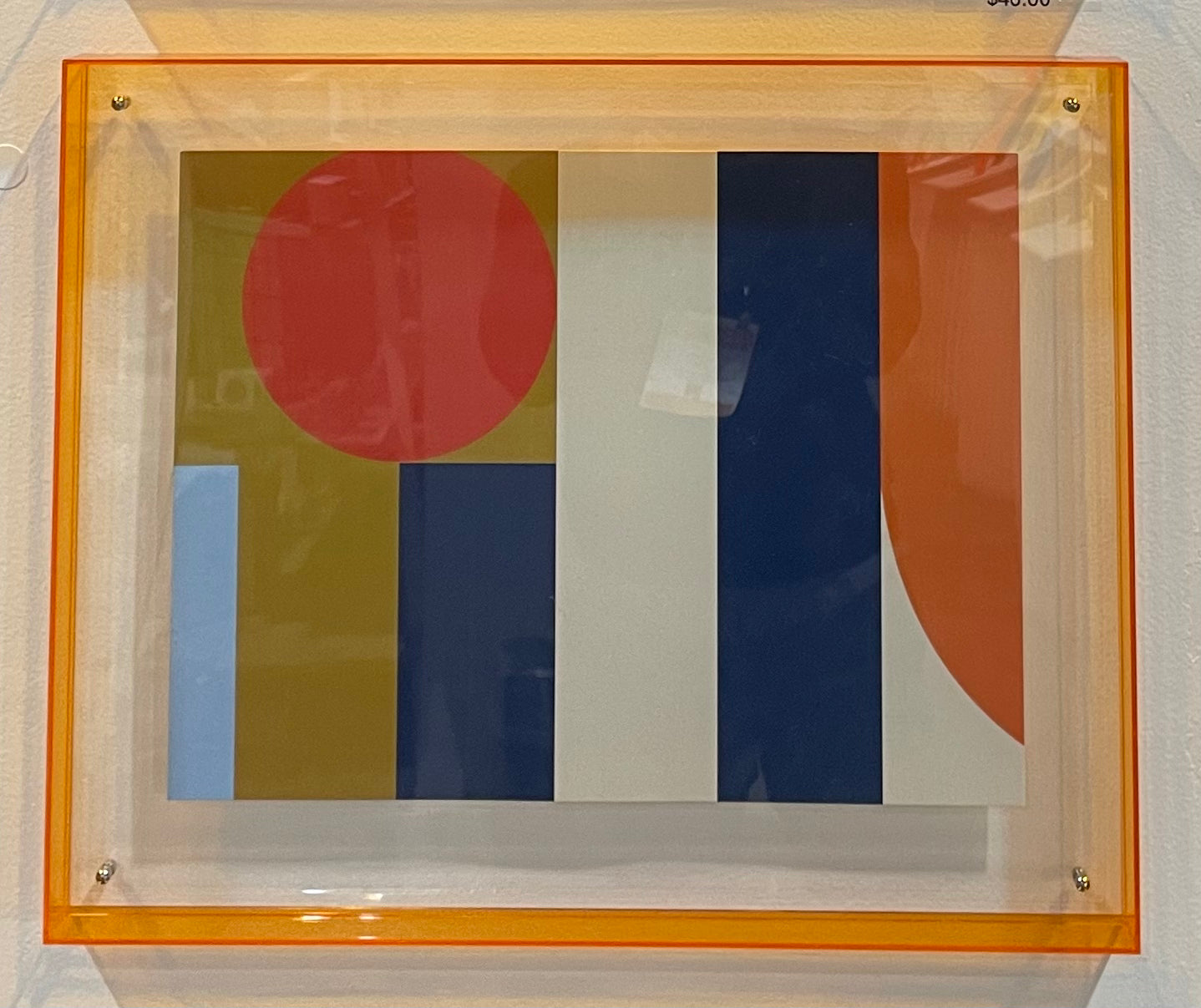 Levitate Acrylic Shadow Box Frame - Orange - Red Moon Print