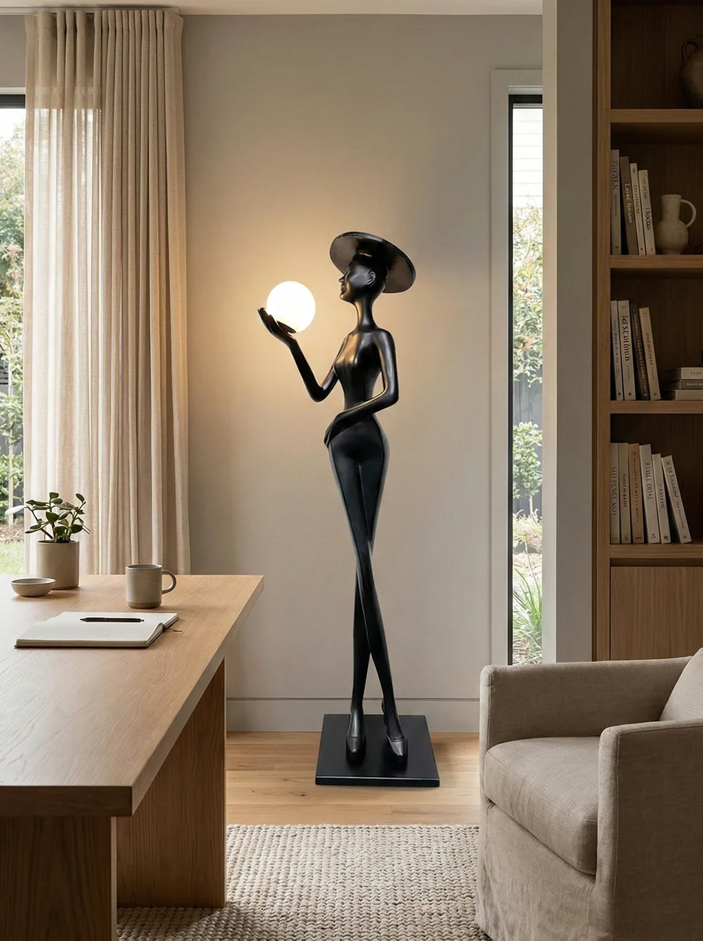 Lexa Sculpture Figure Floor Lamp