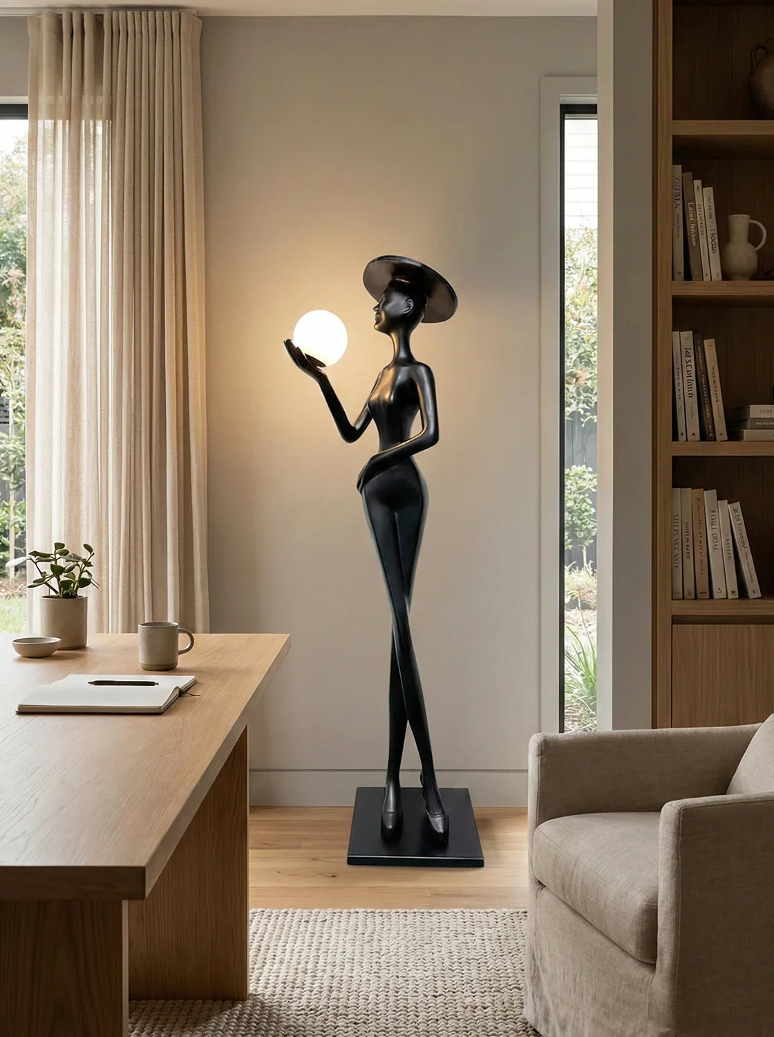 Lexa Sculpture Figure Floor Lamp