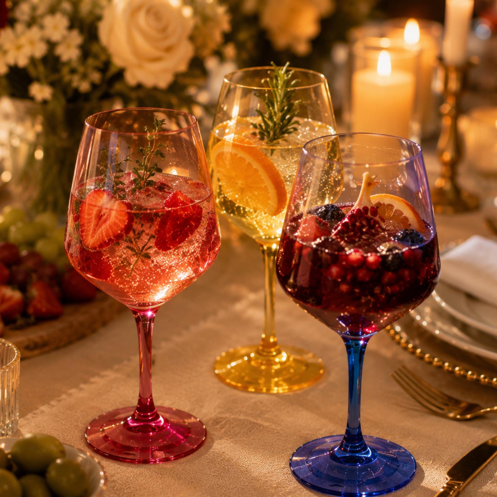 Madrid Acrylic Stemmed Wine Glassware, Set of 12
