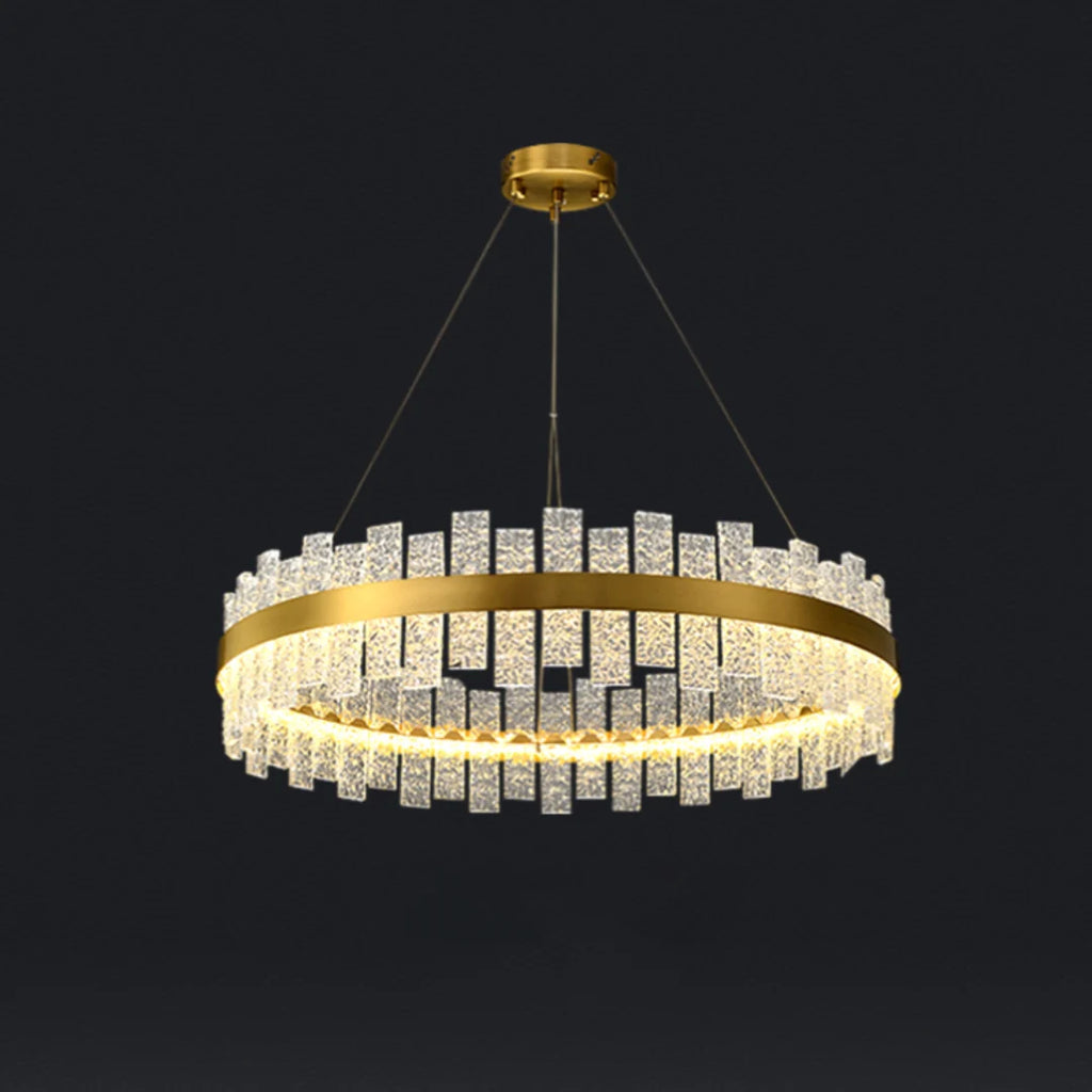 Light Luxury Round Glass Chandelier