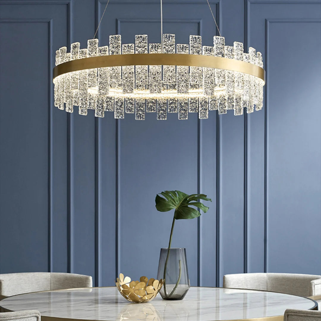 Light Luxury Round Glass Chandelier