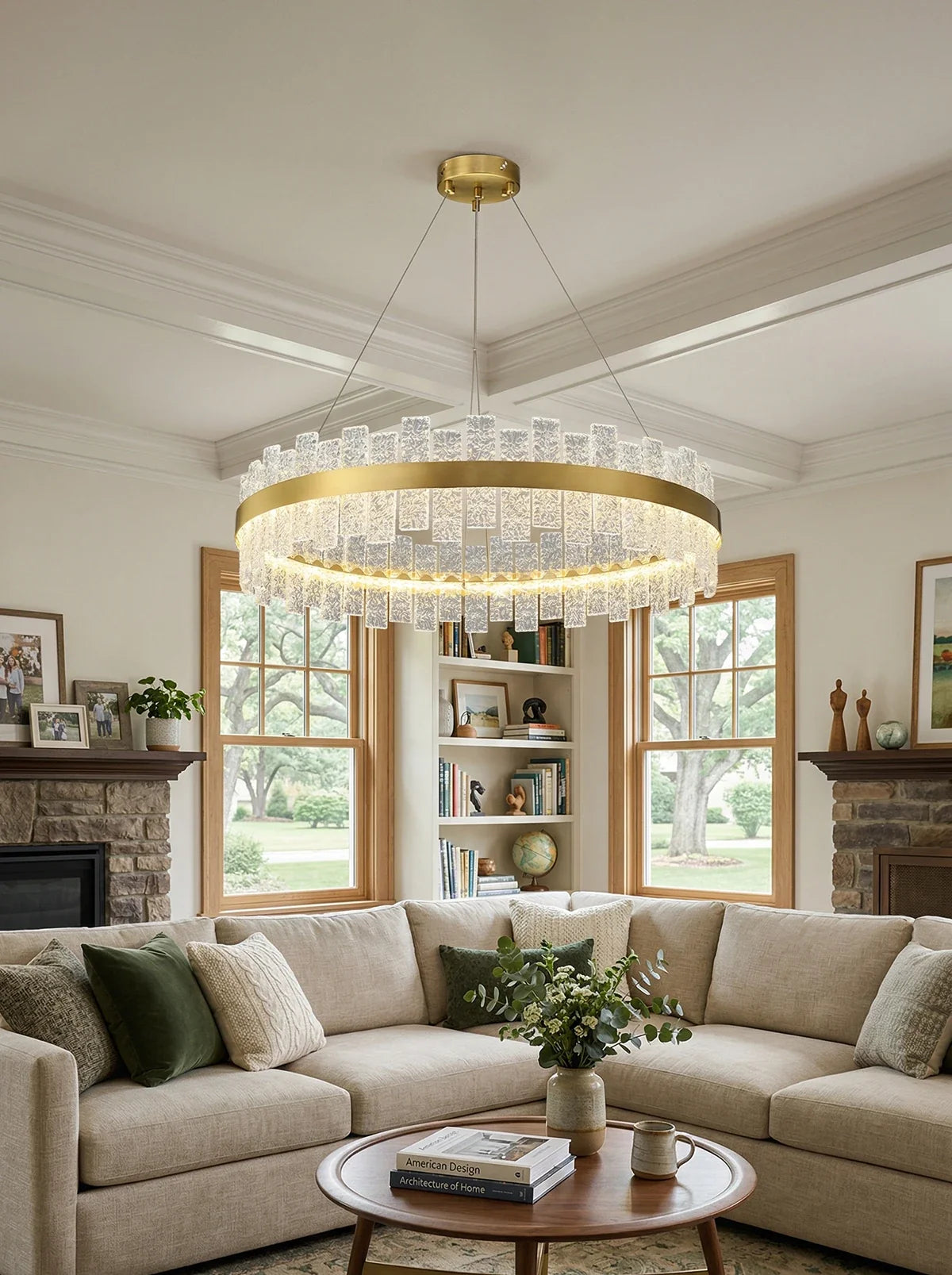Light Luxury Round Glass Chandelier