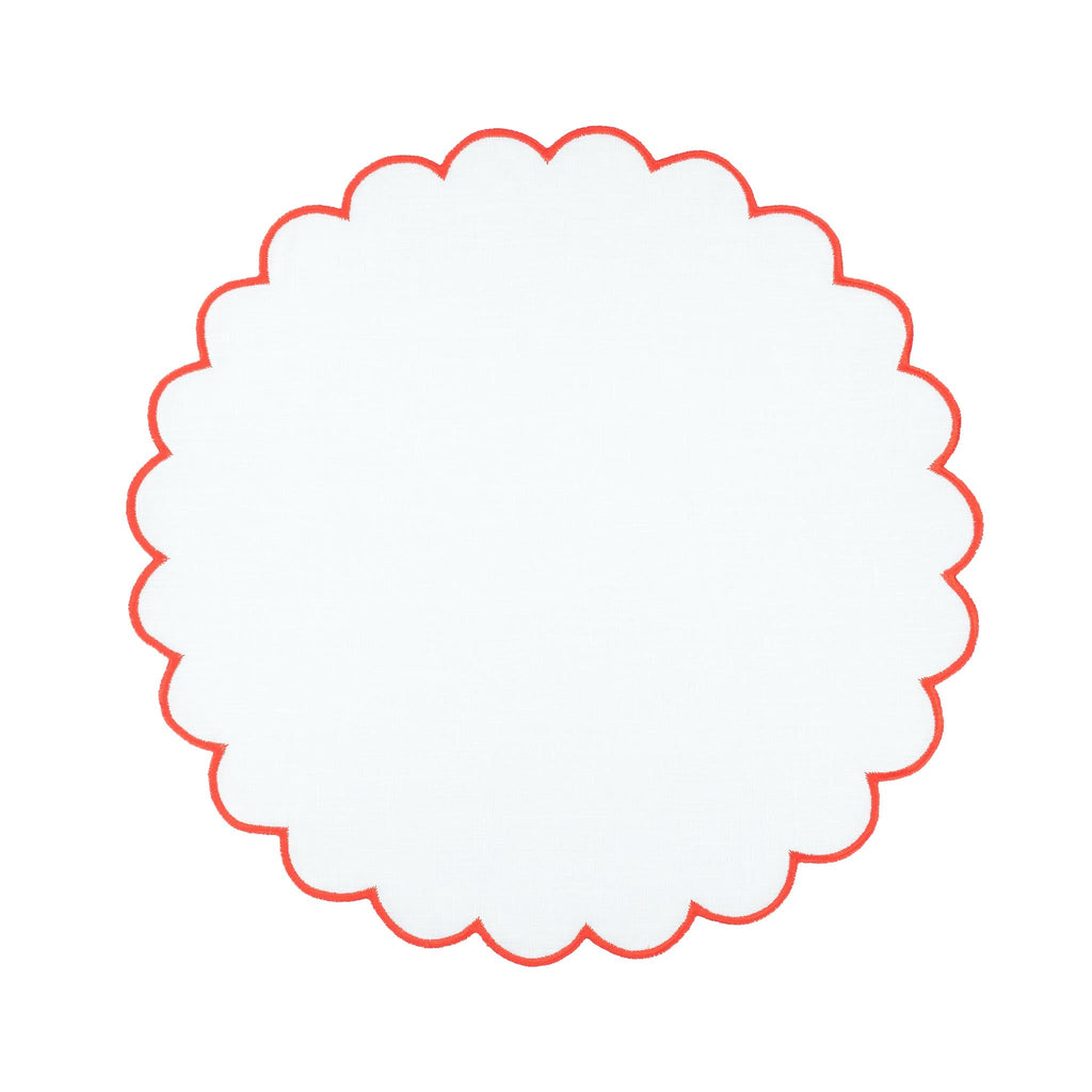 Linen Scalloped Placemats, Set of 4