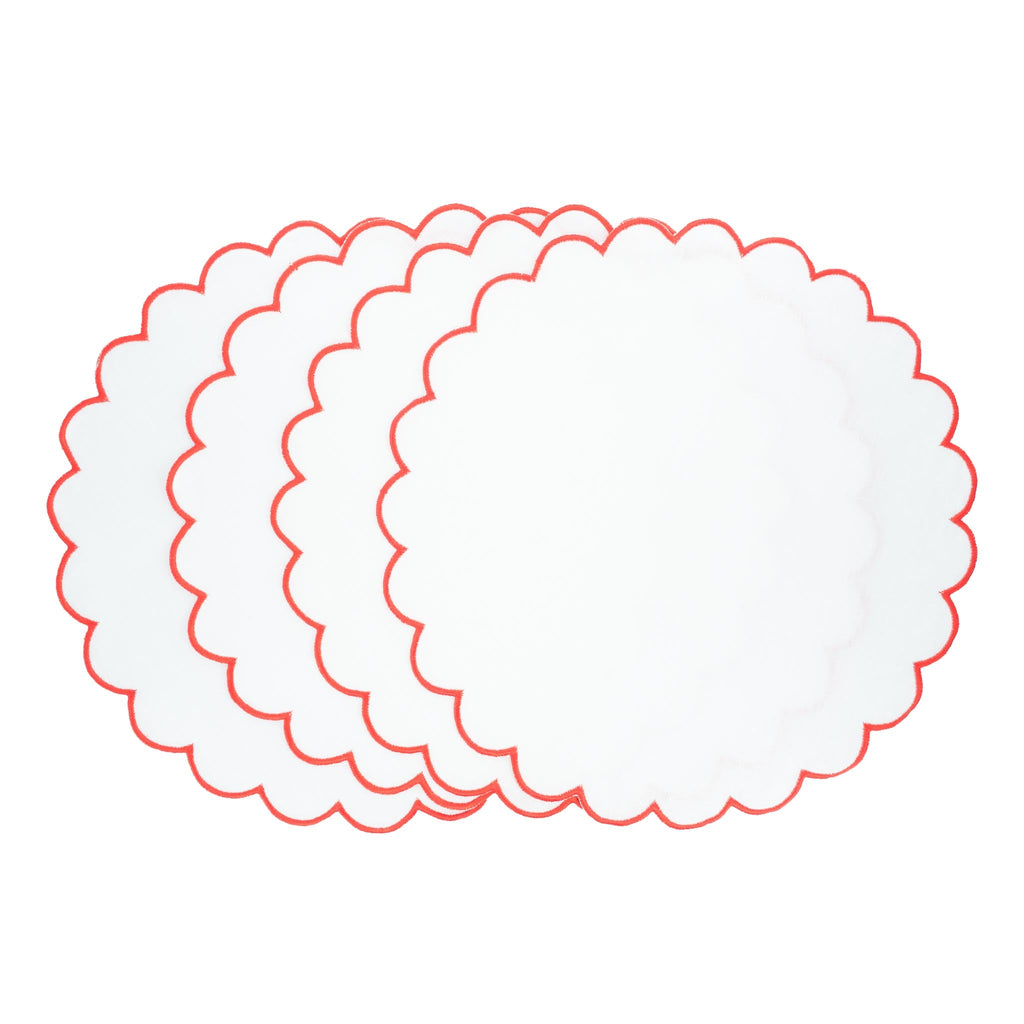 Linen Scalloped Placemats, Set of 4