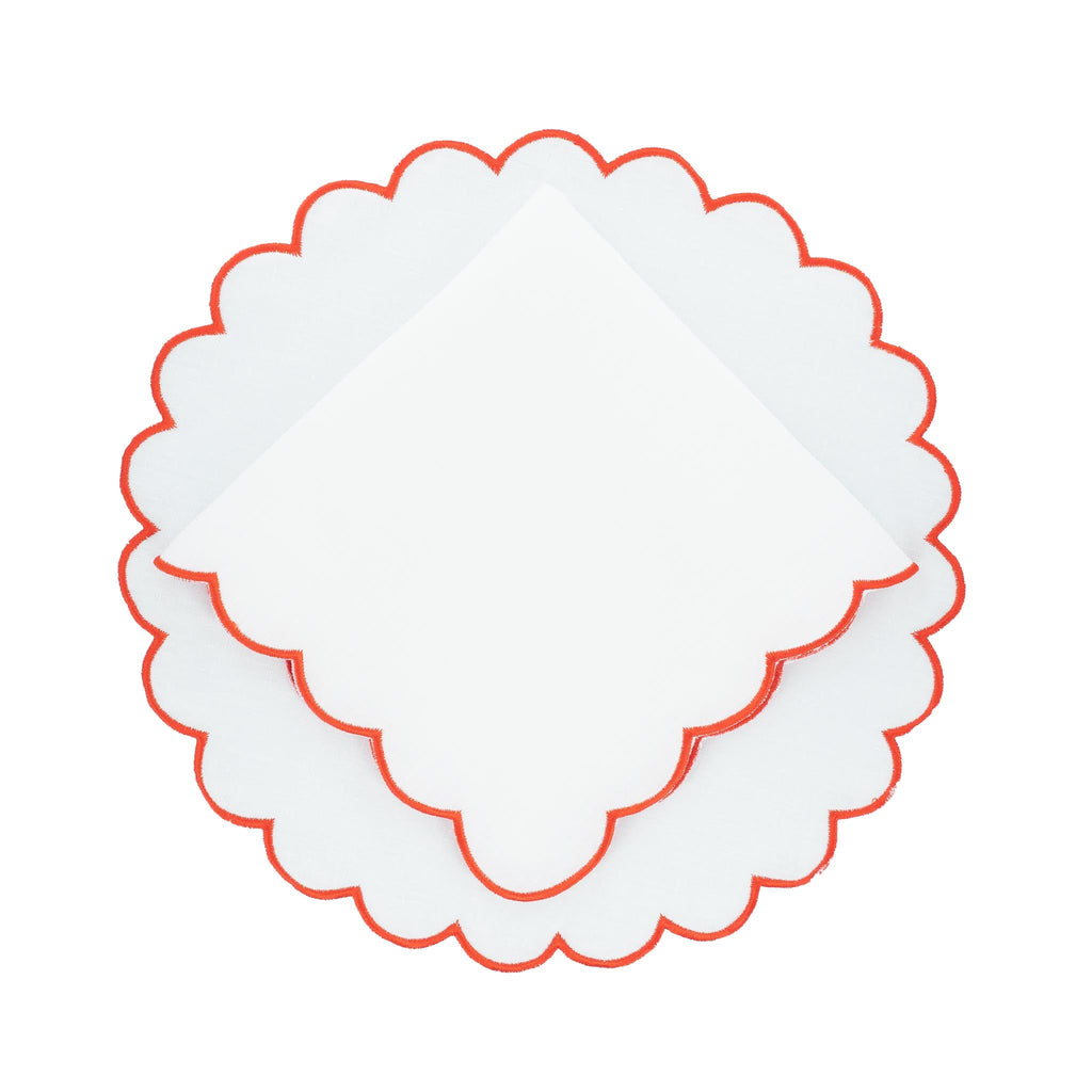 Linen Scalloped Placemats, Set of 4