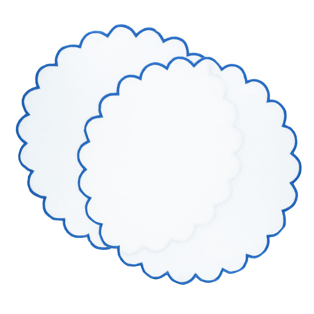 Linen Scalloped Placemats, Set of 4