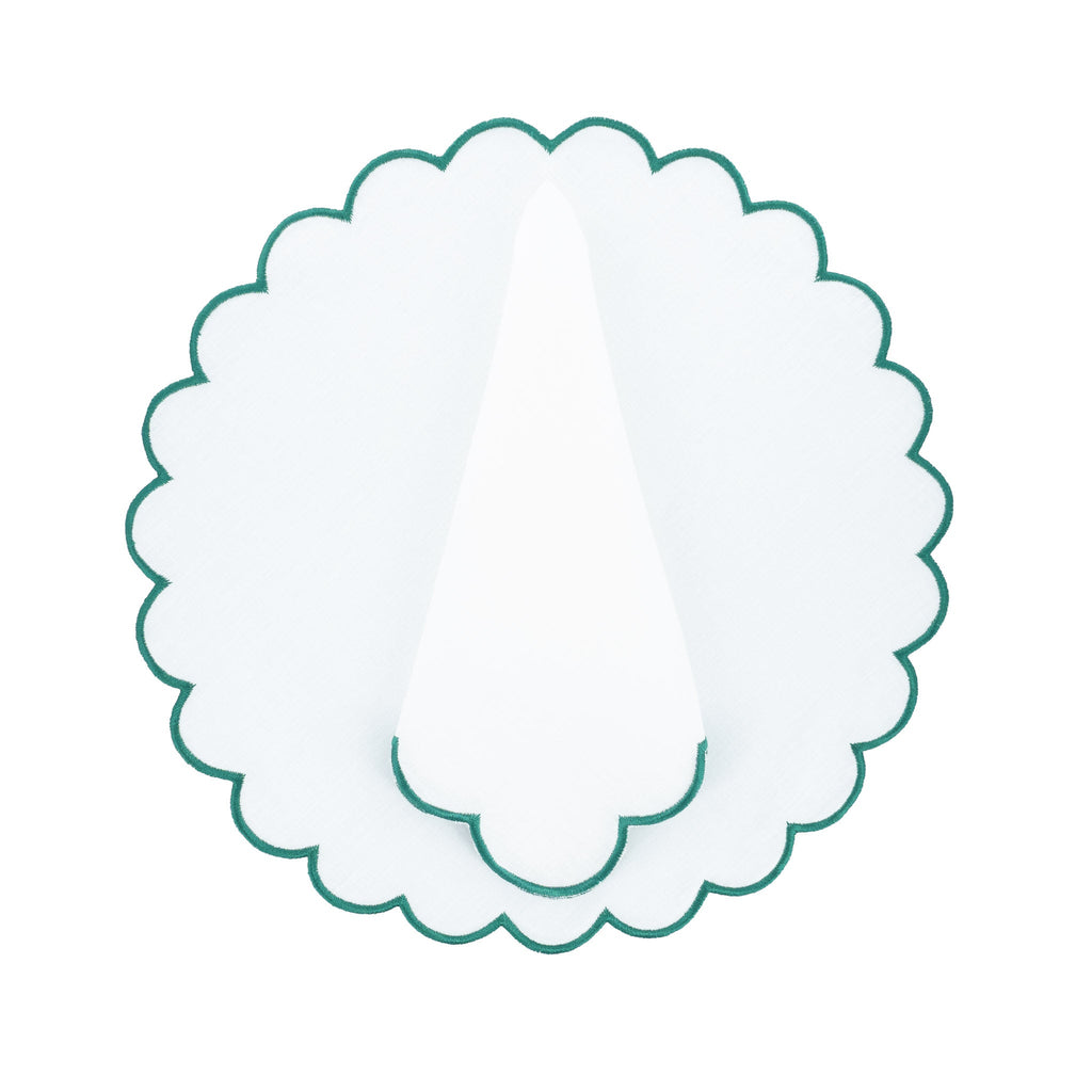 Linen Scalloped Placemats, Set of 4