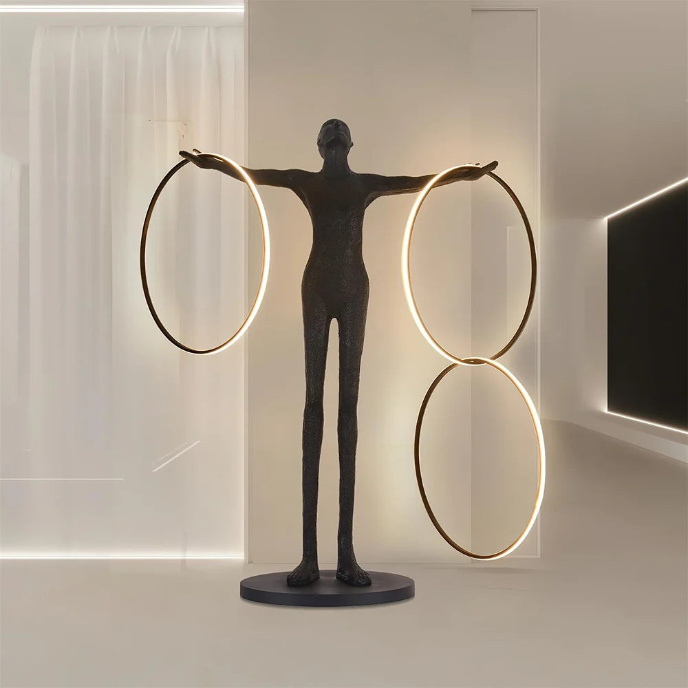 Liva Sculpture Ring Figure Floor Lamp
