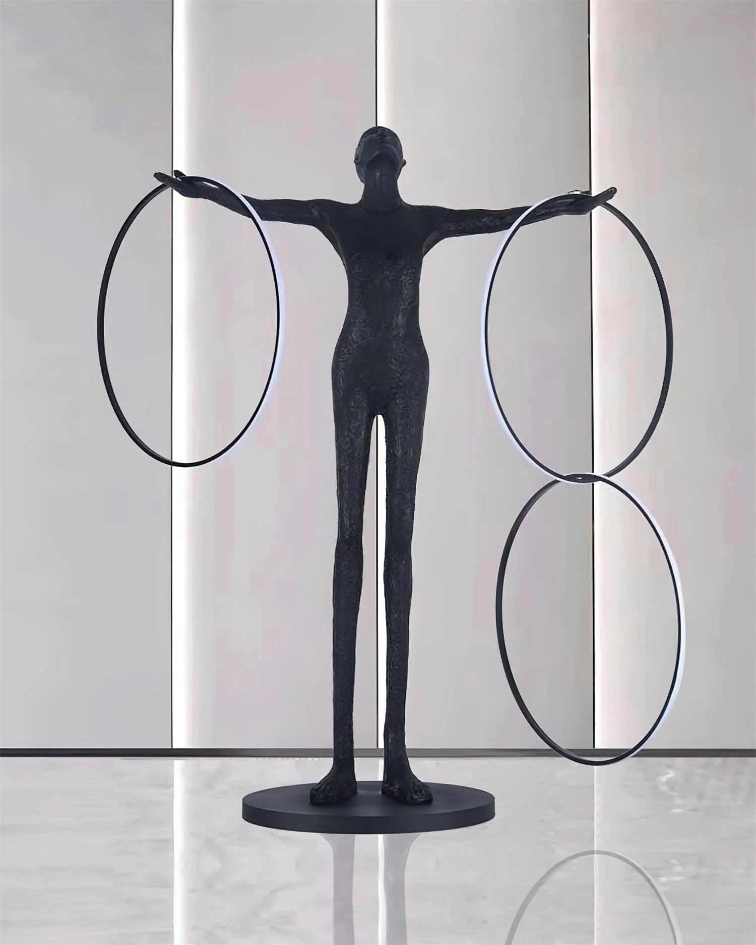 Liva Sculpture Ring Figure Floor Lamp