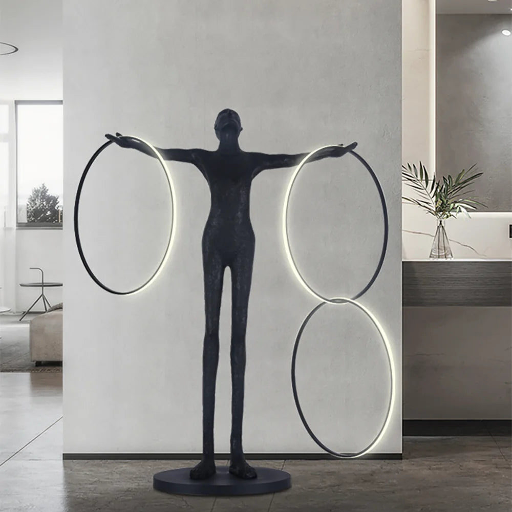 Liva Sculpture Ring Figure Floor Lamp