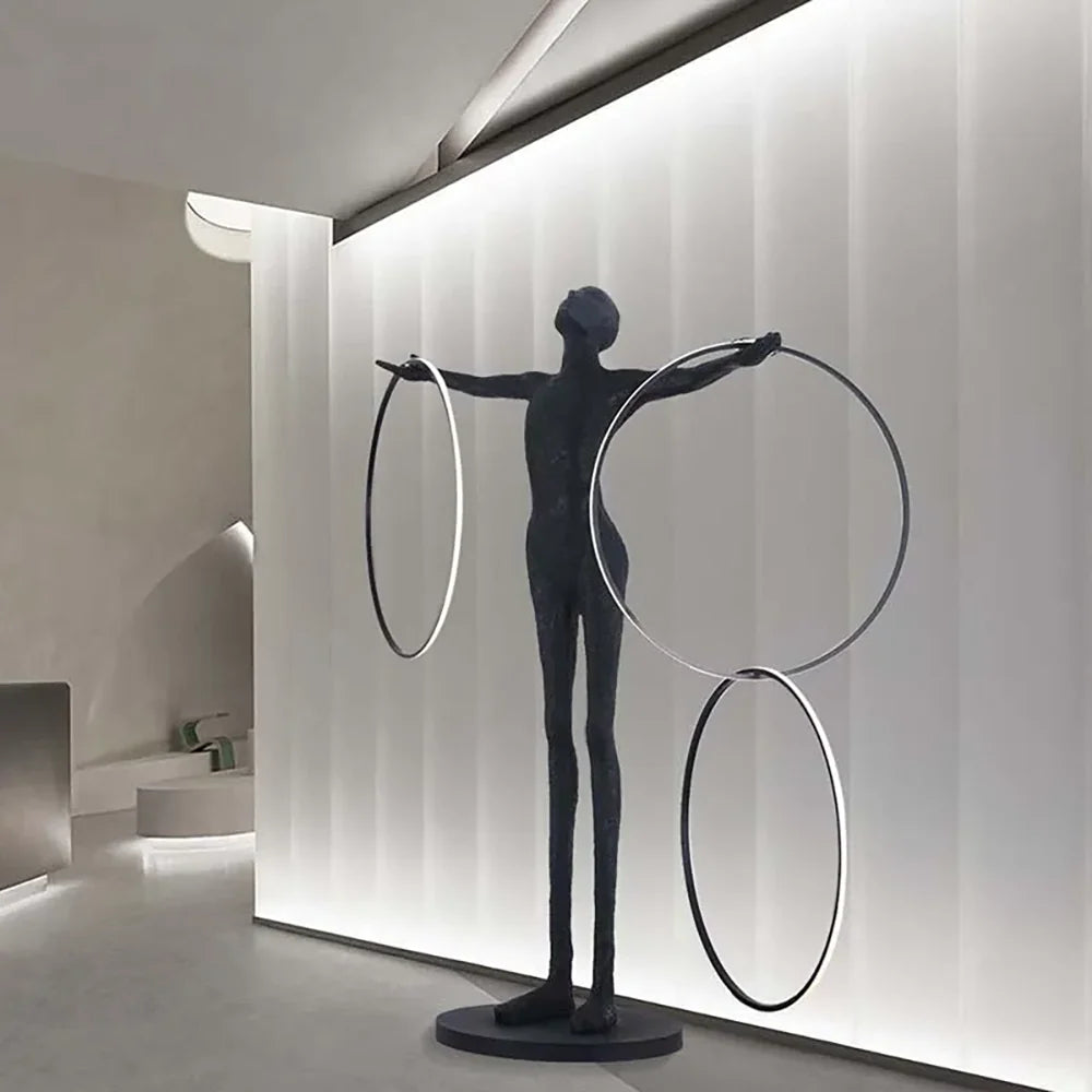 Liva Sculpture Ring Figure Floor Lamp