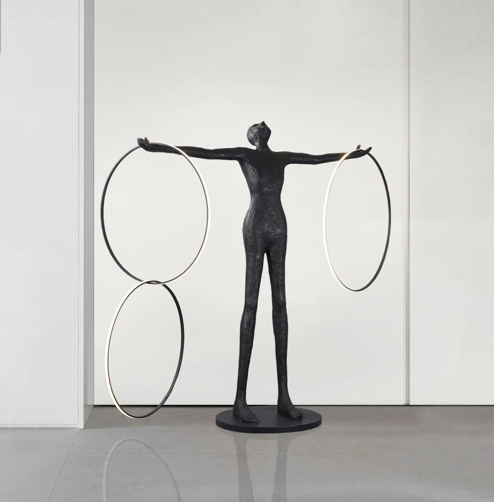 Liva Sculpture Ring Figure Floor Lamp