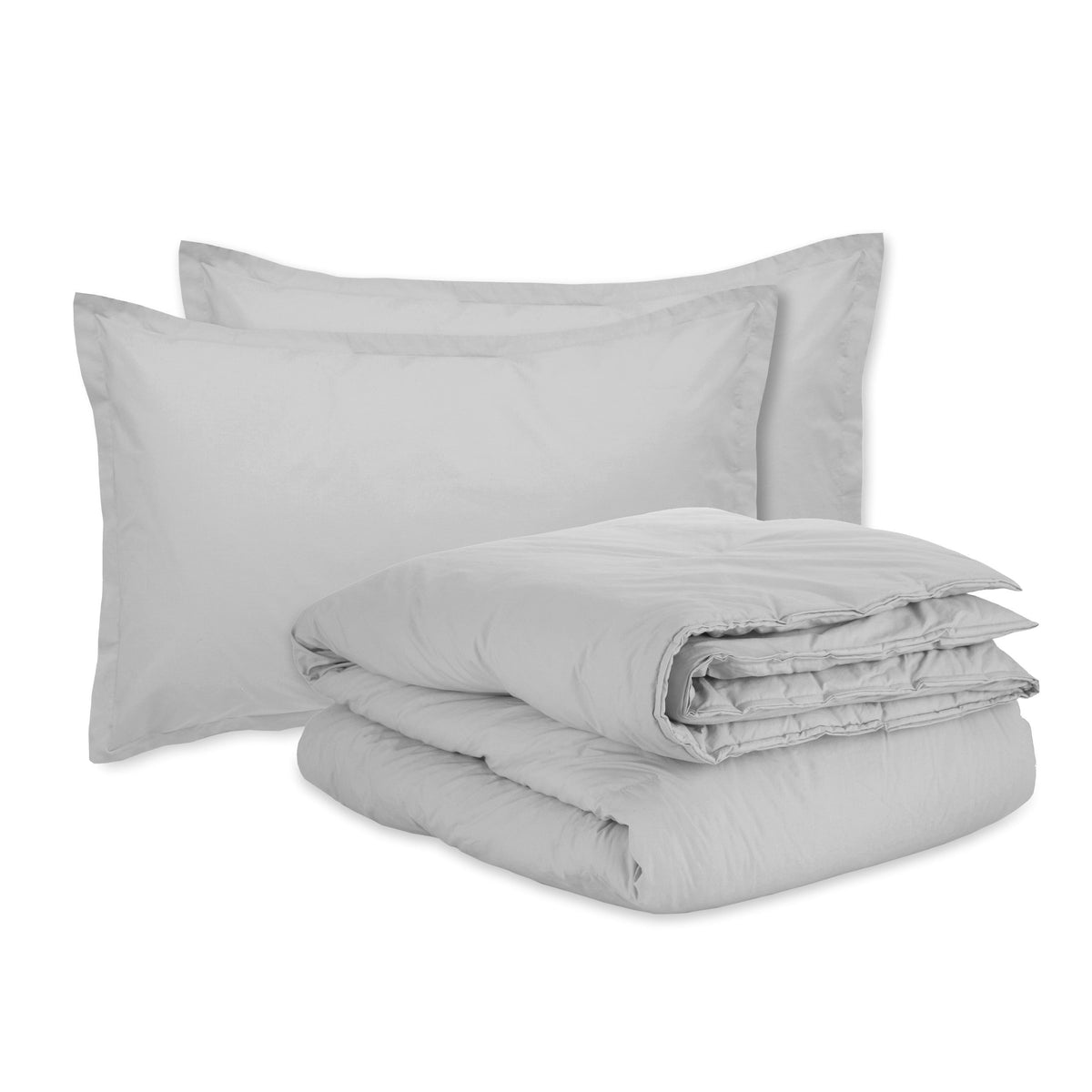 Solid Cotton Comforter Set with Matching Shams
