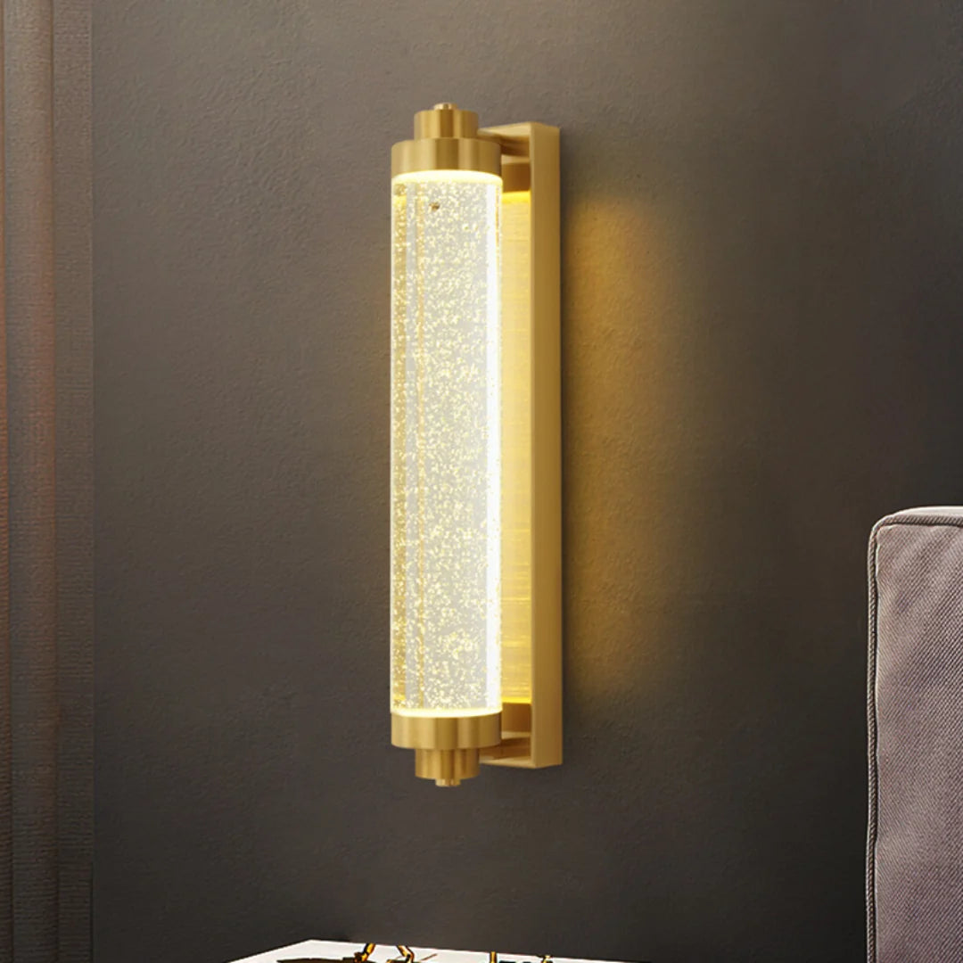 Long Tube Bubble Crystal Wall Lamp