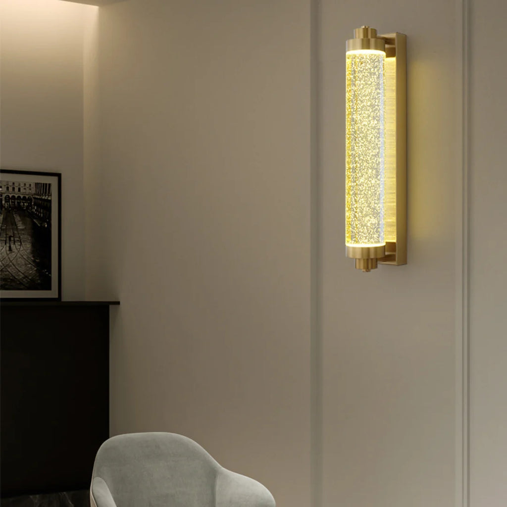 Long Tube Bubble Crystal Wall Lamp