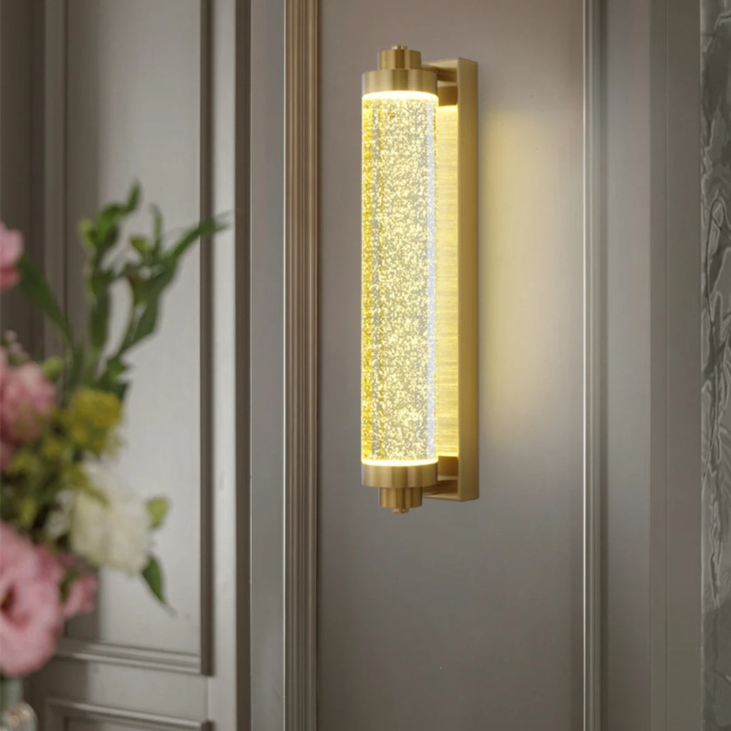 Long Tube Bubble Crystal Wall Lamp