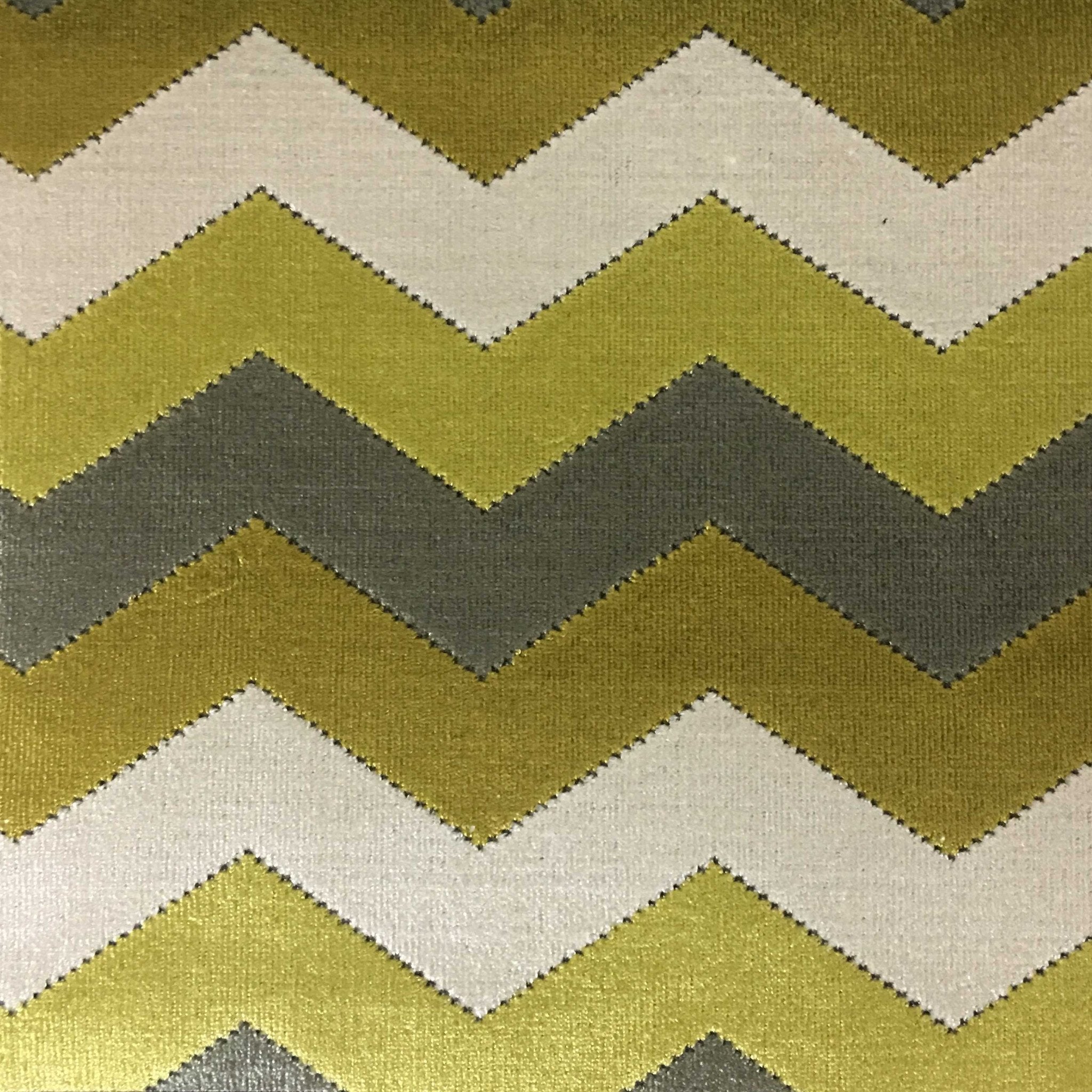 Piccadilly - Longwood, Bold Chevron Pattern Cut Velvet Upholster Fabric by the Yard