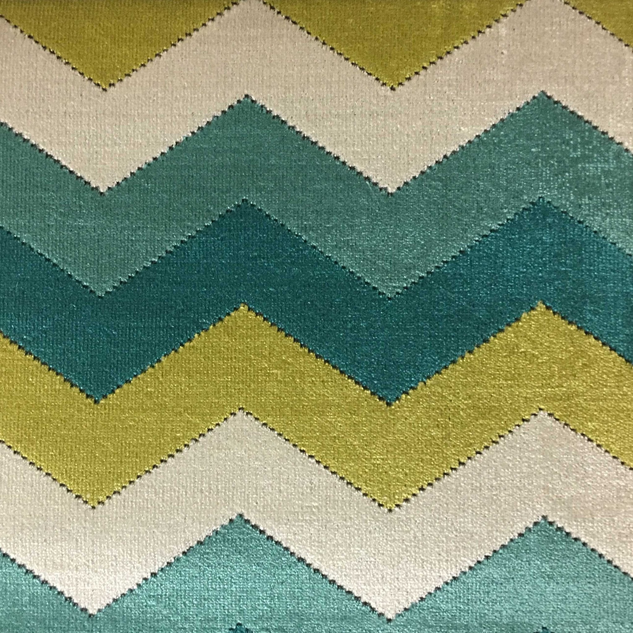 Piccadilly - Longwood, Bold Chevron Pattern Cut Velvet Upholster Fabric by the Yard
